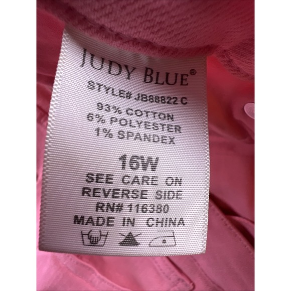 Judy Blue Jeans Women's 16W Garment Dyed Raw Hem Capris Hot Pink City Preppy - Picture 5 of 13
